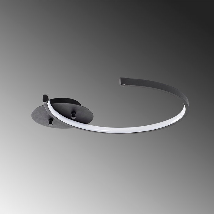 Opviq Moon - 13327 Lámpara de araña negra de metal con LED integrado